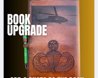 Funda de libro de cuero con fotograbado, regalo de jubilación por despliegue militar