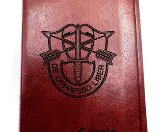 Special Operations, De Oppresso Liber, Personalized ESV Bible, Pocket Bible, Military Gift, Deployment Leather Bible