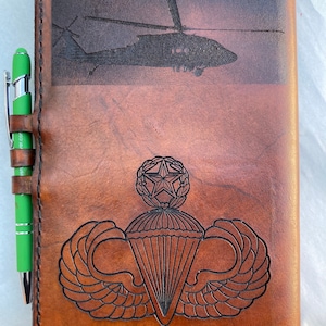 Add a leather engraved photo or image to your Green Book Cover, Add on to book cover, UPGRADE, deployment, military, promotional, retirement