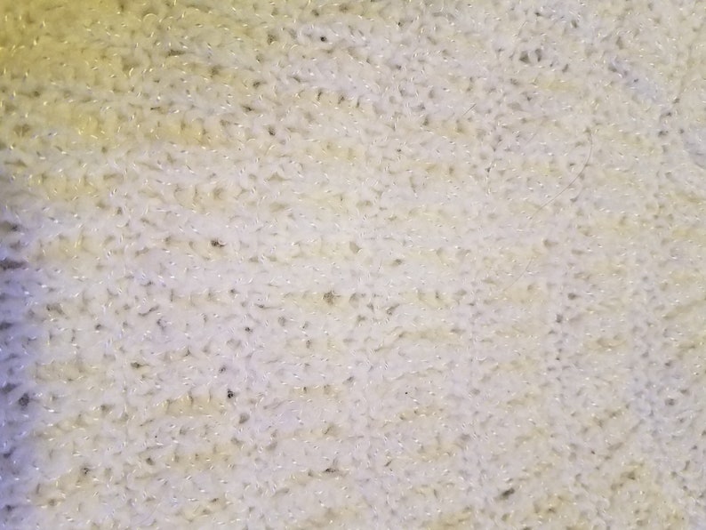 Handmade White Crochet Knit Baby Toddler Long Sleeve Sweater Jacket Button Up Front