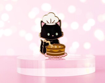 Black Cat Baker Hard Enamel Pin