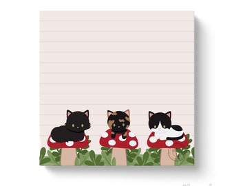 Mushroom Cats Sticky Notes