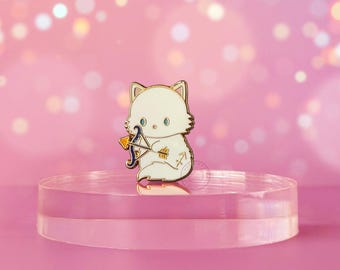 Sagittarius Cat Enamel Pin: Gold Glitter Zodiac Collectible