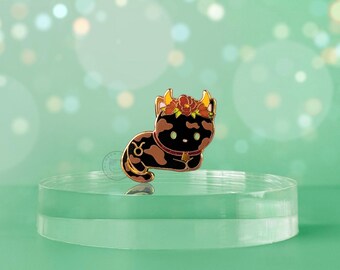 Taurus Cat Glitter Enamel Pin: Zodiac Sign Accessory