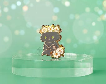 Virgo Cat Glitter Enamel Pin: Zodiac Collection