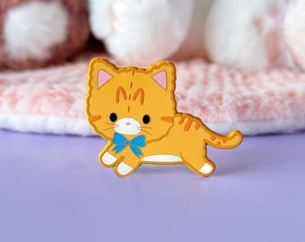 Floppy Orange Tabby Plushie Dyed Enamel Pin