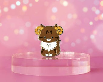 Aries Cat Glitter Enamel Pin: Zodiac Cat Collection