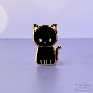 Harde emaillen pin Black Cat
