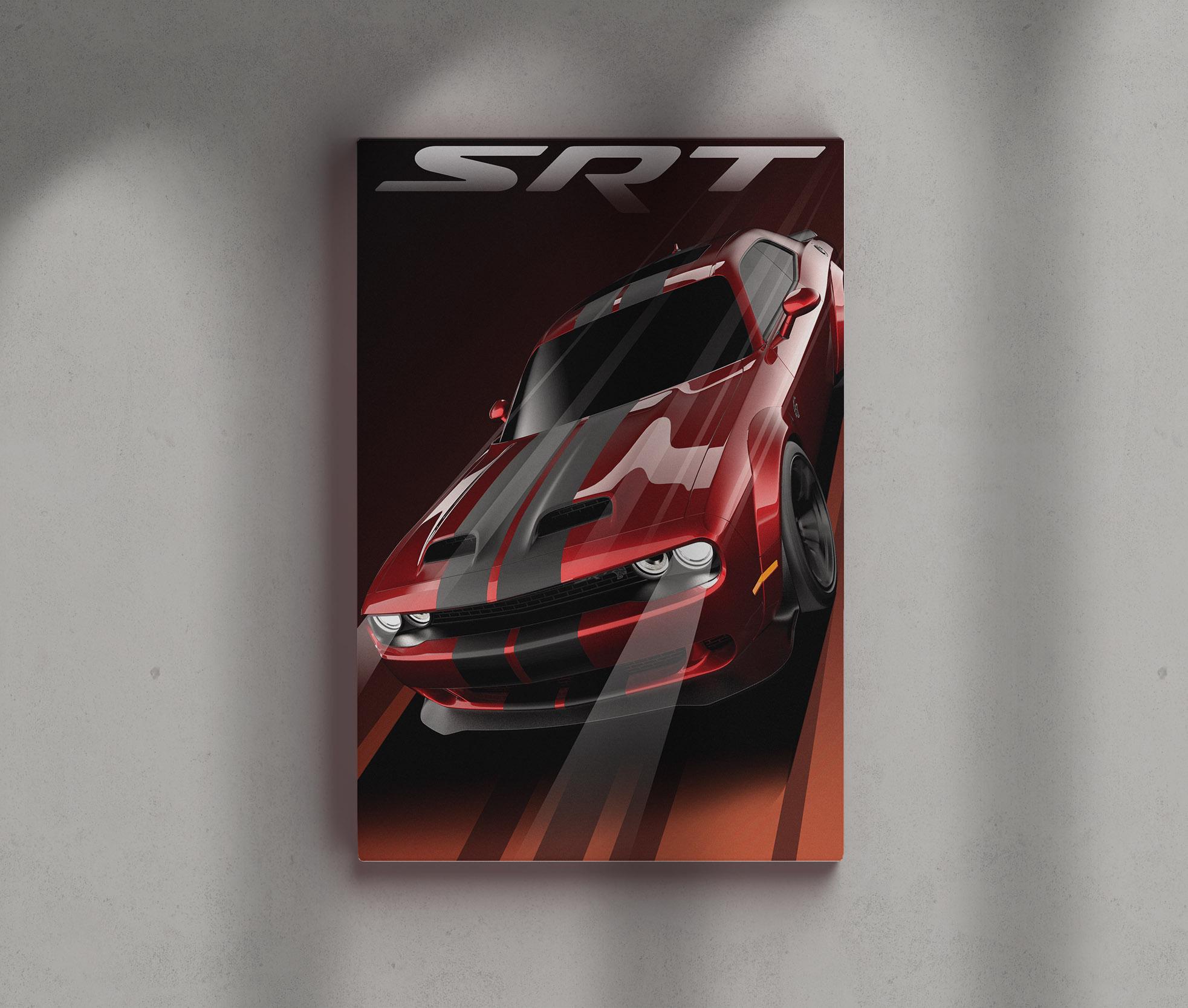 Dodge Challenger SRT Hellcat Widebody | Automotive Art Print - Etsy