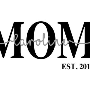 Custom Mom Hoodie with kids names, Personalized Sweater, Valentines Day gift for mom, New mom gift, Custom Mothers Sweatshirt Pullover White (Black&Silver)