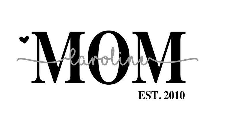 Custom Mom Hoodie with kids names, Personalized Sweater, Valentines Day gift for mom, New mom gift, Custom Mothers Sweatshirt Pullover White (Black&Silver)