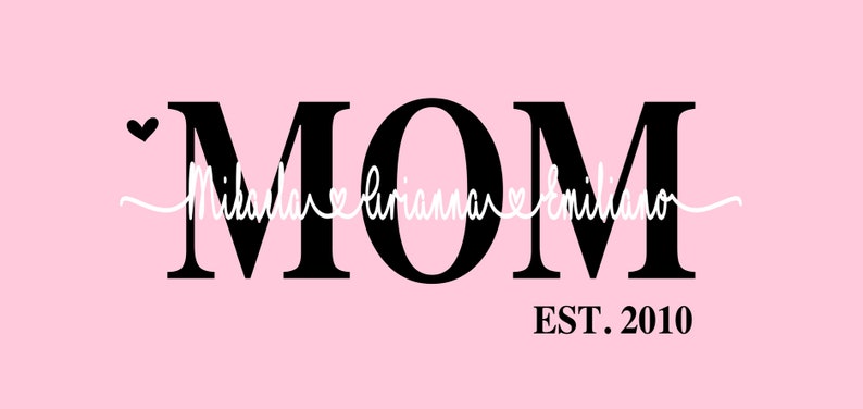 Custom Mom Hoodie with kids names, Personalized Sweater, Valentines Day gift for mom, New mom gift, Custom Mothers Sweatshirt Pullover Light Pink