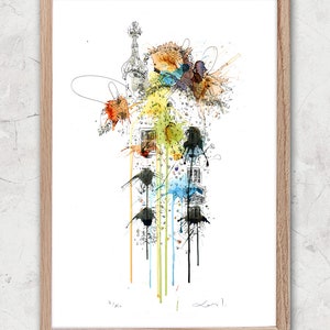Casa Batlló, Barcelona Painting, Illustration, Drawing, Fine Art Print, Barcelona, Barcelona print