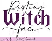 Resting Witch Face SVG Cut File • Halloween Instant Download