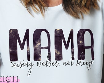 Mama Sublimation Design • Mama Raising Wolves Clipart PNG • Instant Download Print File