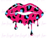 Dripping Lips Sublimation Design • Print Lips Clipart PNG • Instant Download Print File