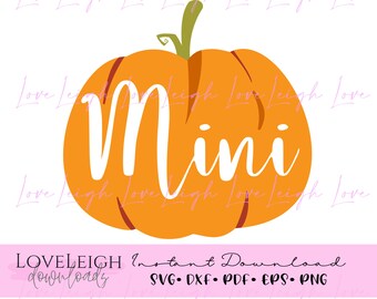 Halloween SVG Cut File • Mini Pumpkin Instant Download SVGs • Mini ONLY Single Pumpkin Vinyl Template