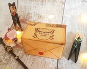 Luxury Wedding Ring Box • Owl Post Wedding Ring Box • Harry Potter • Personalised Double Ring Box • Wizard Engagement • Alternative Wedding