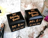 His & Hers Ring Box Set • Wedding Ringboxes Ring Bearer Pair