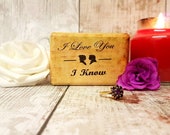 Wedding Ring Box - I Love You , I Know - Floral Double Ring Box - Wedding Ring Keepsake - Engagement Proposal Ring Box