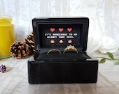 Personalised Wedding Ring Box Zelda Triforce • Double Ring Box • Personalized Engagement Ring Box • Proposal Ring Box
