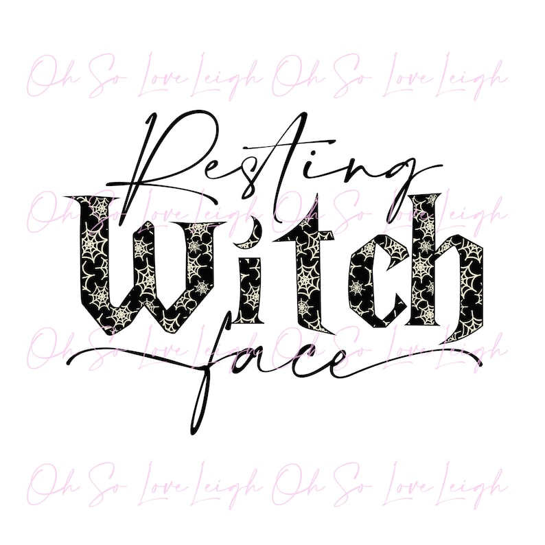 Witch Face Sublimation Design Halloween Clipart PNG Instant Download Print File Resting Witch Face image 2