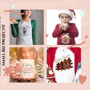 Christmas Sublimation PNG Christmas Plaid Design Festive Glitter Trees Clipart PNG Instant Download Print File image 3