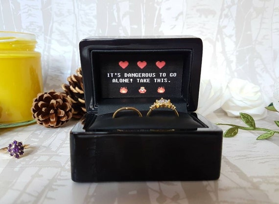 personalised double ring box