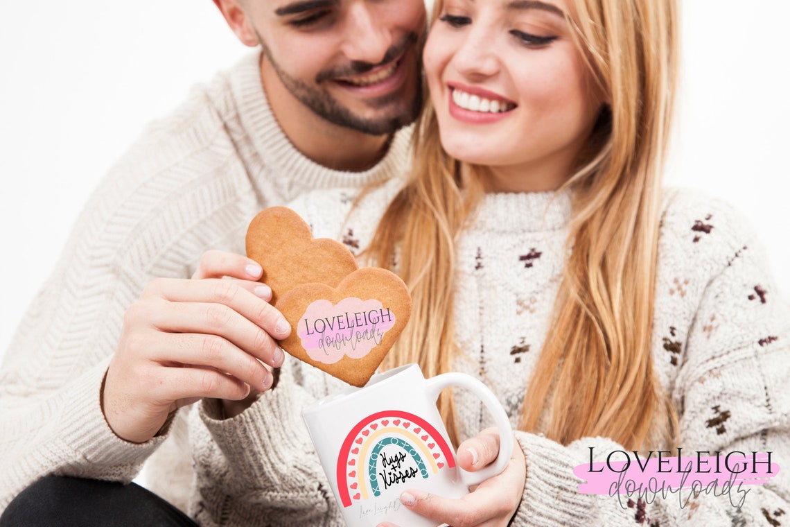 Download Valentine's Rainbow SVG Hugs and kisses Cut File Instant ...