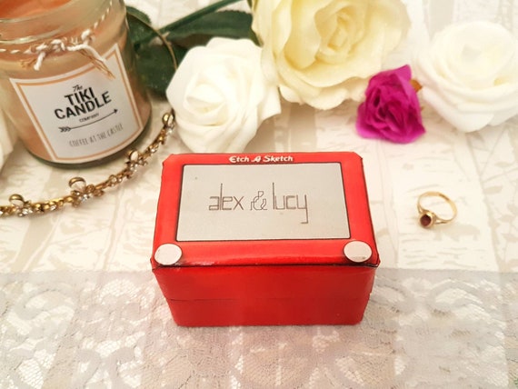 Geek Wedding Retro Toy Inspired Luxury Wedding Ring Box Double Ring Box Geeky Wedding Vintage Wedding