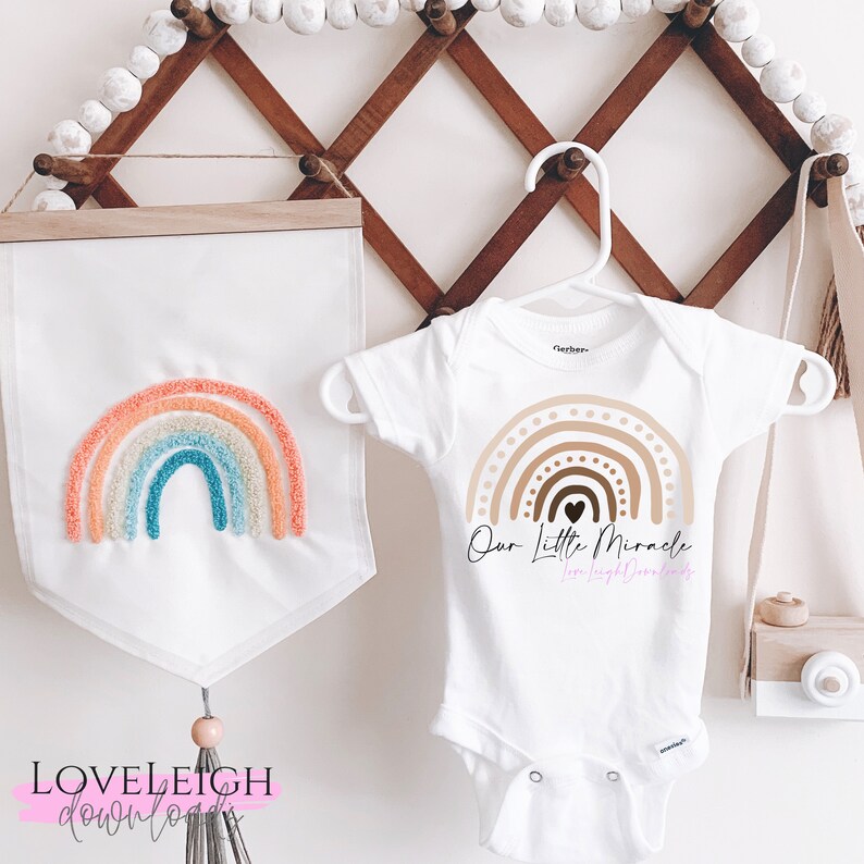 Rainbow Baby Sublimation Design IVF Baby Clipart PNG Our Little Miracle IVF Instant Download Print File image 2