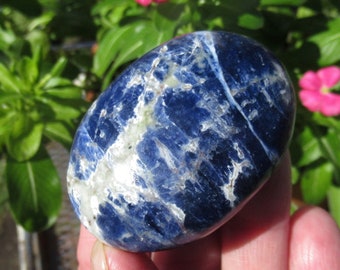 Sodalite Palm Stone, Natural Sodalite From Namibia