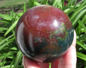 Bloodstone 64mm Sphere, Natural Heliotrope, Crystal Decor Display Orb