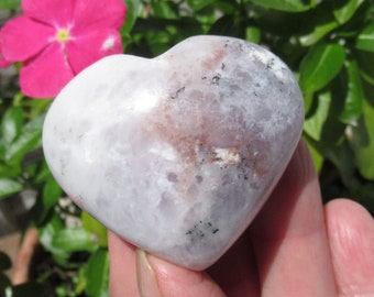 Dendritic Opal, Choose One Heart Shaped Palm Stone, Dendritic Opal from Madagascar