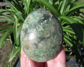 Chrysoprase Large Thick Palm Stone - Natural Chrysoprase from Madagascar