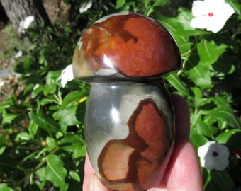 Polychrome Jasper Mushroom,  Desert Jasper Hand Carved Mushroom