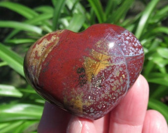 Coeur gonflé en agate fantaisie, agate sanguine fantaisie d'Inde