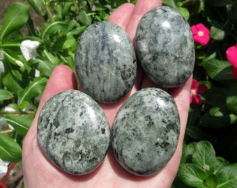 New Madagascar Green Quartzite Crystal Palm Stone