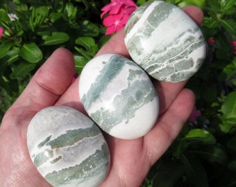 Green Sardonyx, Choose One Palm Stone, Natural Green Sardonyx