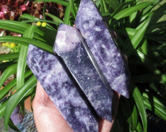 Sparkly Lepidolite Double Terminated Point - Rubicon Lepidolite with Mica from Namibia