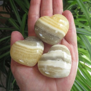 Banded Calcite Puffy Heart, Choose One Zebra Calcite from Mexico image 1