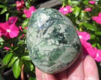 Chrysoprase Large Thick Palm Stone - Natural Chrysoprase Stone from Madagascar