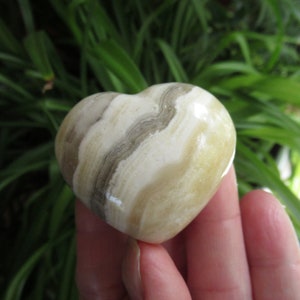 Banded Calcite Puffy Heart, Choose One Zebra Calcite from Mexico Heart C