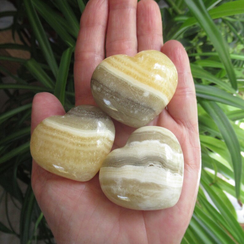 Banded Calcite Puffy Heart, Choose One Zebra Calcite from Mexico image 1