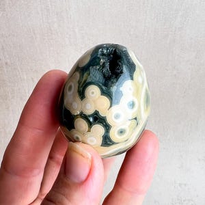 Ocean Jasper Egg – Natural Crystal Egg for Healing & Meditation – Chakra Stone – Crystal Decor – Unique Gift – Metaphysical Egg E7