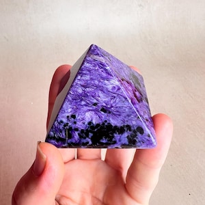 Charoite Pyramid: High Grade Crystal, Third Eye & Crown Chakra Stone