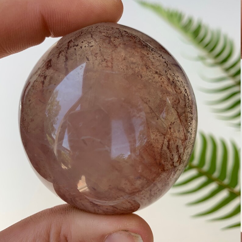 Crimson Healer Palm Stone Natural HP10 Hematoid Quartz