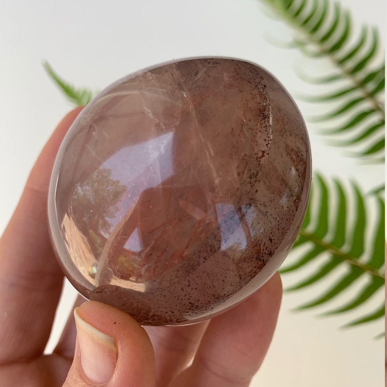 Crimson Healer Palm Stone Natural HP10 Hematoid Quartz
