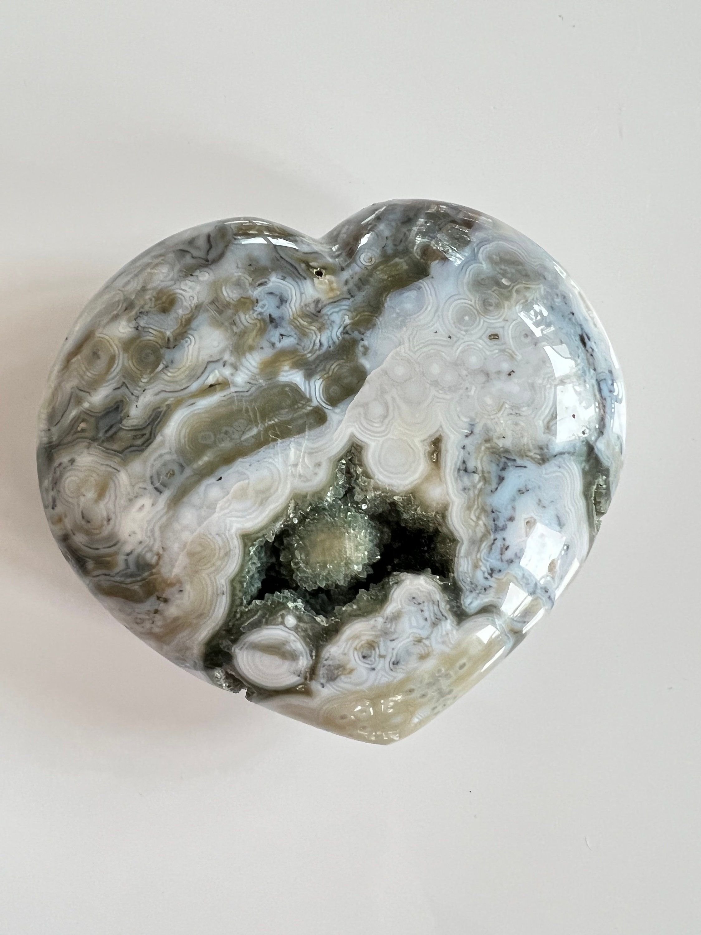 Ocean jasper heart - Etsy 日本