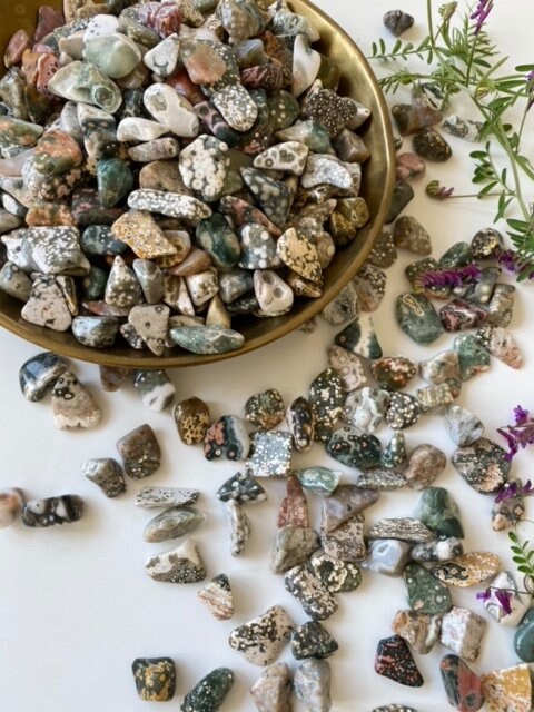 Ocean Jasper Tumbled Stone 6 Piece Grid Sets Old Stock Small